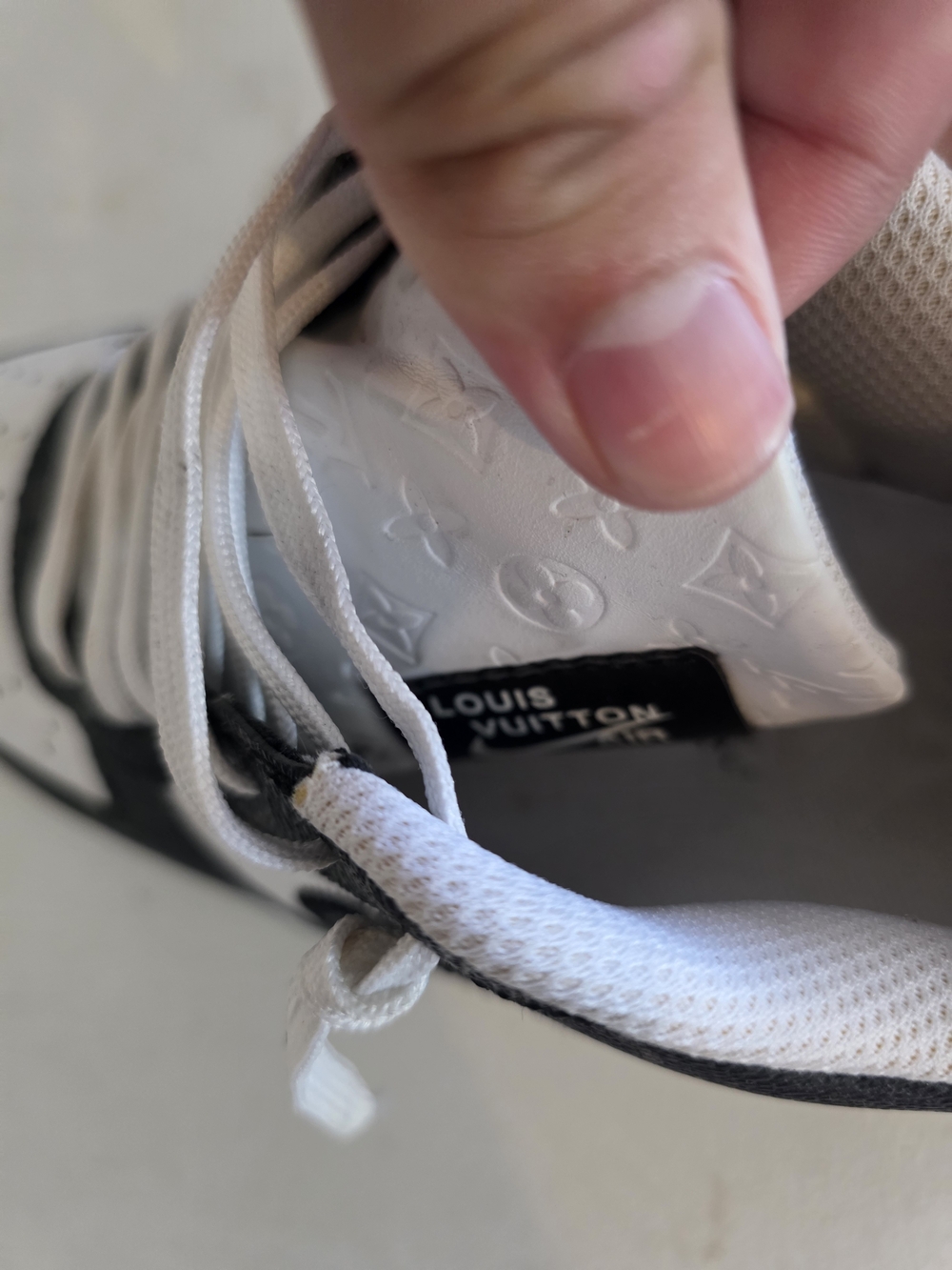 White Monogram Detail Sneaker